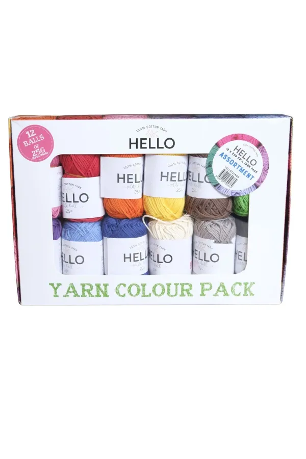 Hello %100 Cotton Yarn Assortment