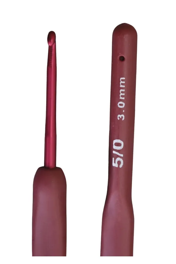 Nas Kırmızı Silikon Saplı Tığ 3,0 mm 5 Numara