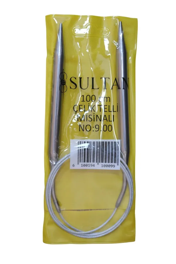 Sultan Çelik Telli Misinalı Şiş Numara 9 mm (iki şiş arasi ölçüsü 100 cm'dir.)
