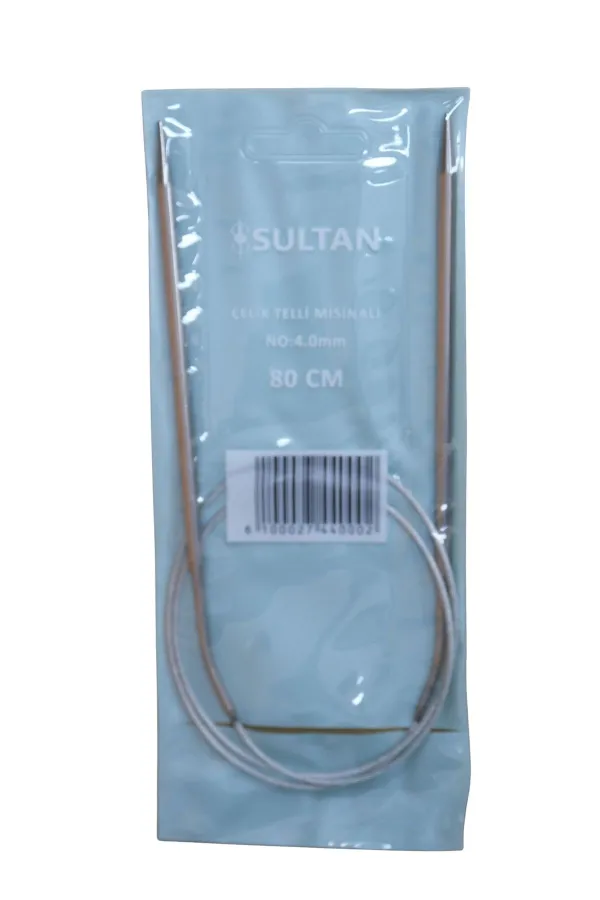 Sultan Çelik Telli Misinalı Şiş Numara 4 mm (iki şiş arasi ölçüsü 80 cm'dir.)