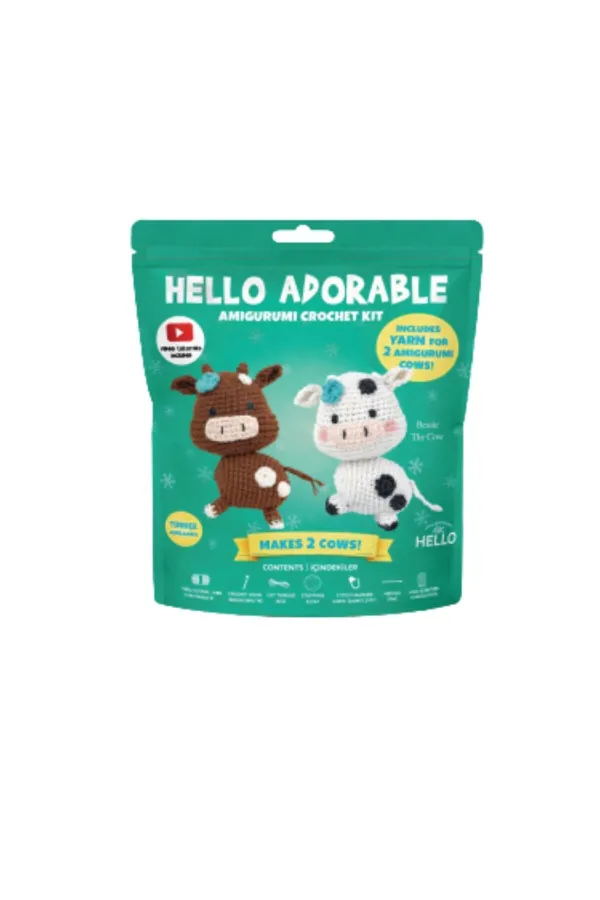 BESSIE THE COW 2'Lİ - TÜRKÇE VİDEO VE ANLATIM KILAVUZLU AMİGURUMİ ÖRGÜ KİTİ