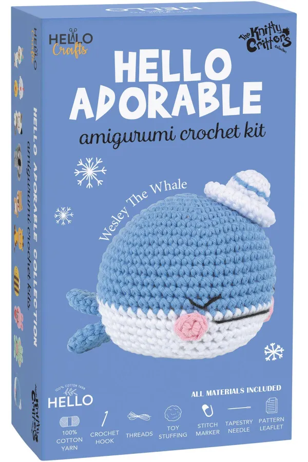 WESLEY THE WHALE AMİGURUMİ ÖRGÜ KİTİ 8 CM ANLATIM KILAVUZLU