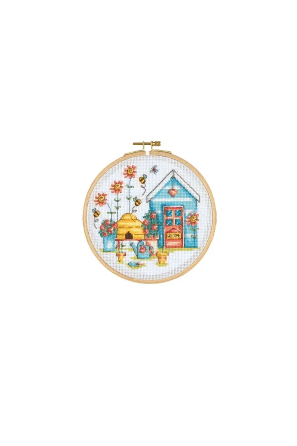 Ahşap Kasnaklı Kanaviçe Kiti BCS05 - Kasnak Boyu 15,5 cm