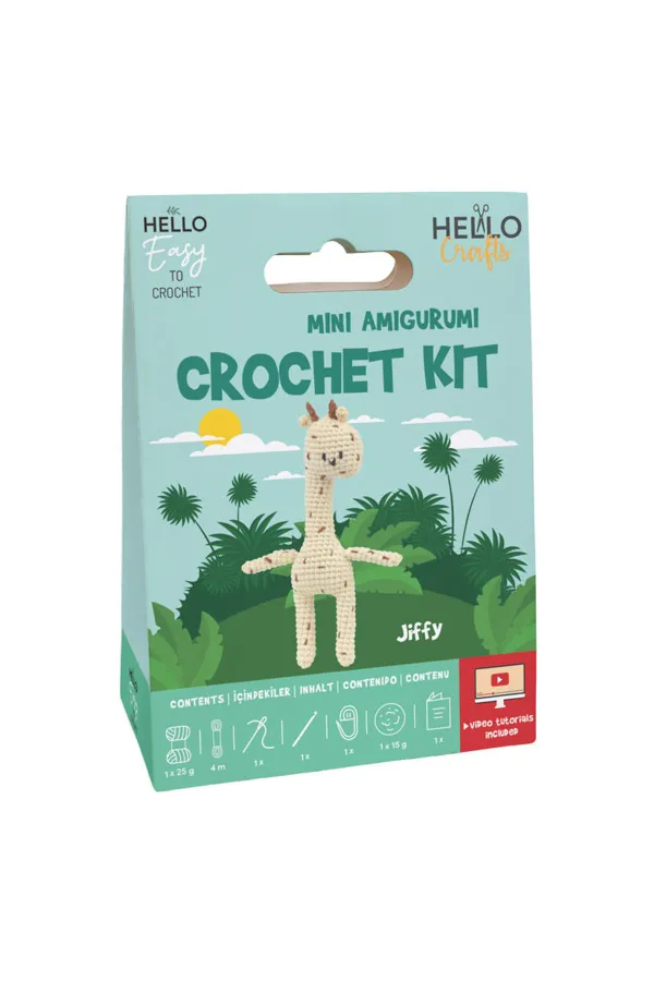 Minik Zürafa Amigurumi Yapım Kiti 17 cm Türkçe Kılavuz ve Videolu Anlatım (Jiffy)